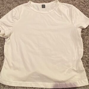 SHEIN White Crew Neck Short Sleeve T-Shirt